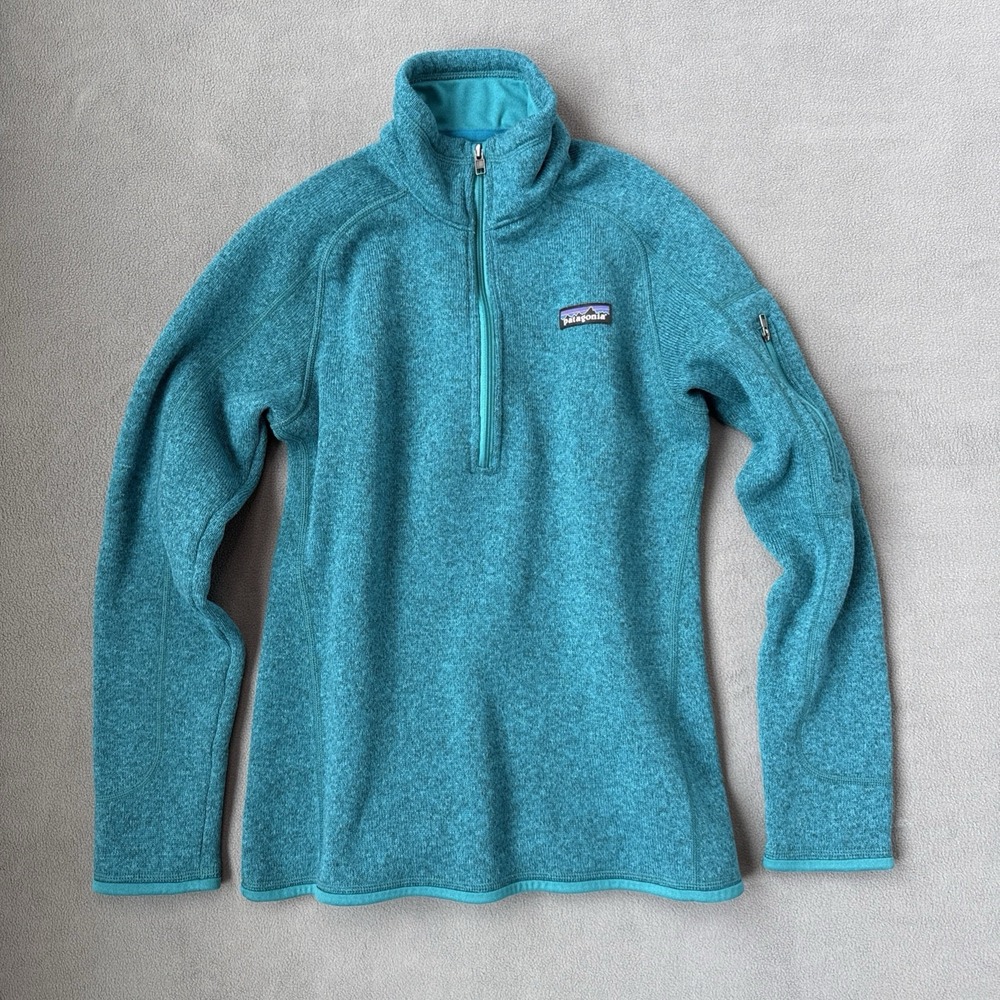 Patagonia Better Sweater Womens Small Blue Elwha Fleece‎ 1/4 Zip Pullover